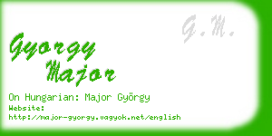 gyorgy major business card